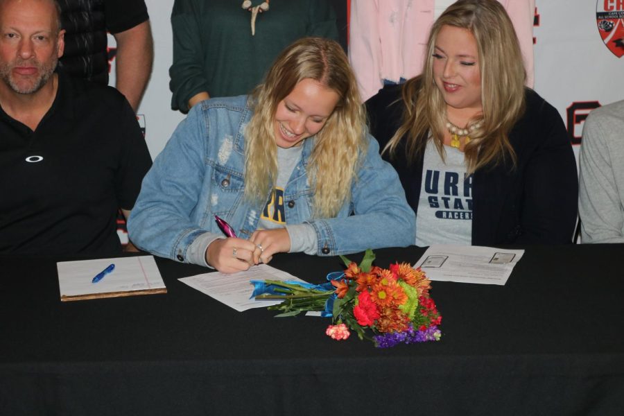 Senior Ella Vogel signs National Letter of Intent to pursue collegiate volleyball career at Murray State University on November 10, 2021.
